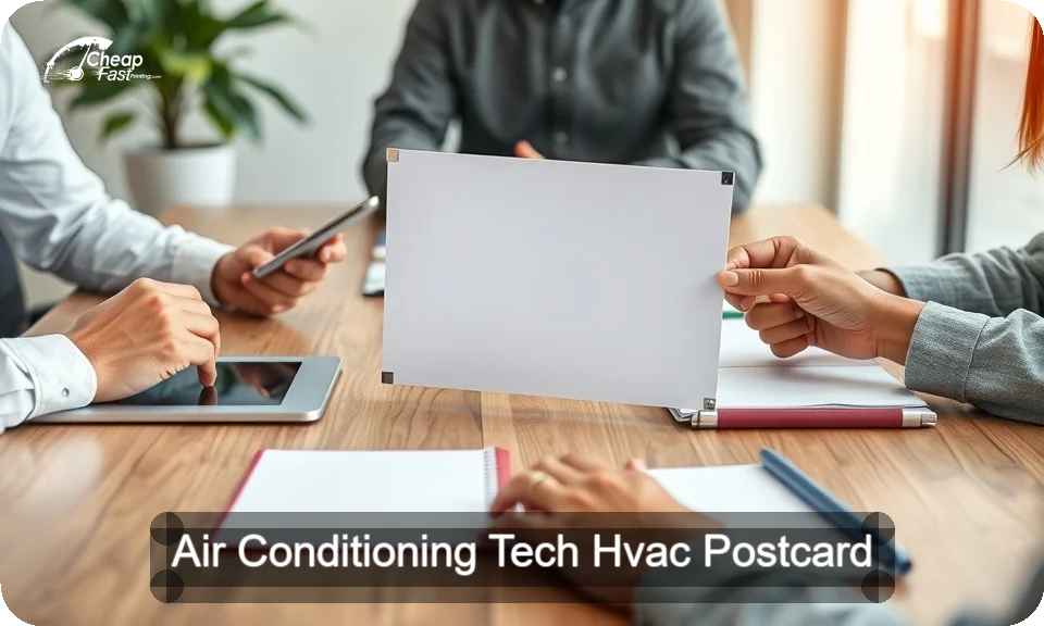 Air Conditioning Tech Hvac Postcard Sample 05 · 4" x 9" design sample