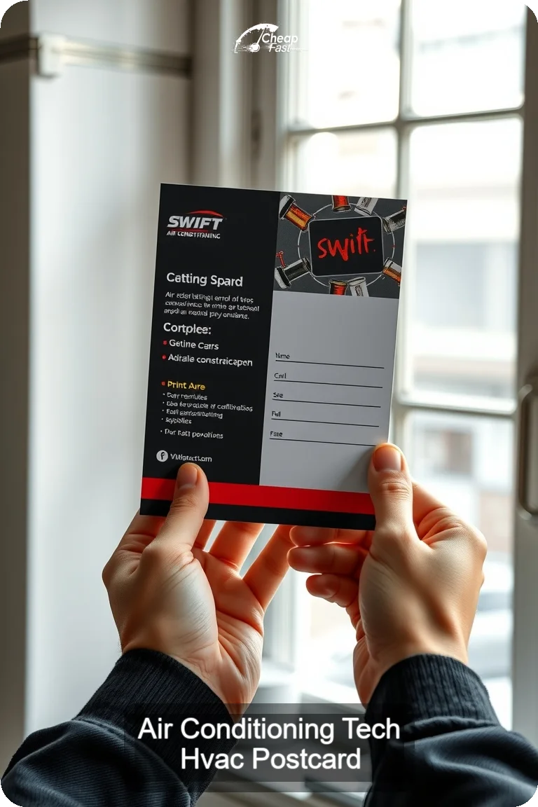 Air Conditioning Tech Hvac Postcard Sample 08 · 4.5" x 11" design sample