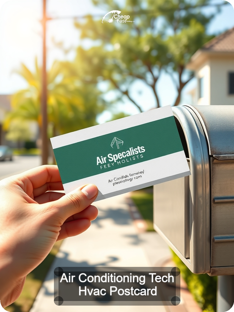 Air Conditioning Tech Hvac Postcard Sample 10 · 5" x 7" design sample