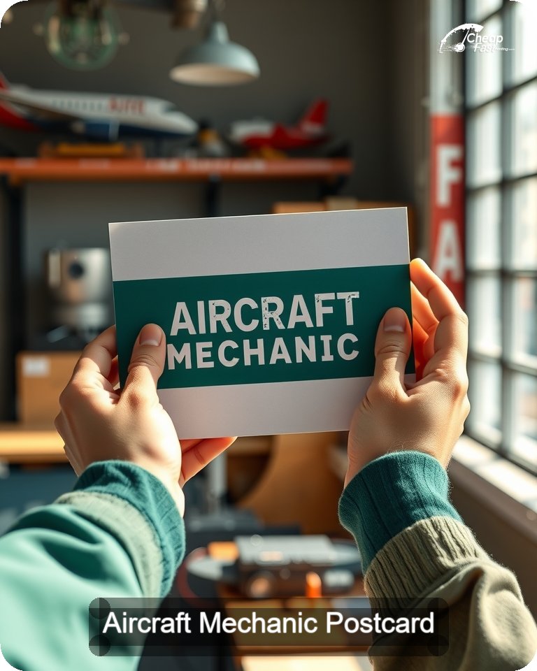 Aircraft Mechanic Postcard Sample 03 · 4.25" x 5.5" design sample