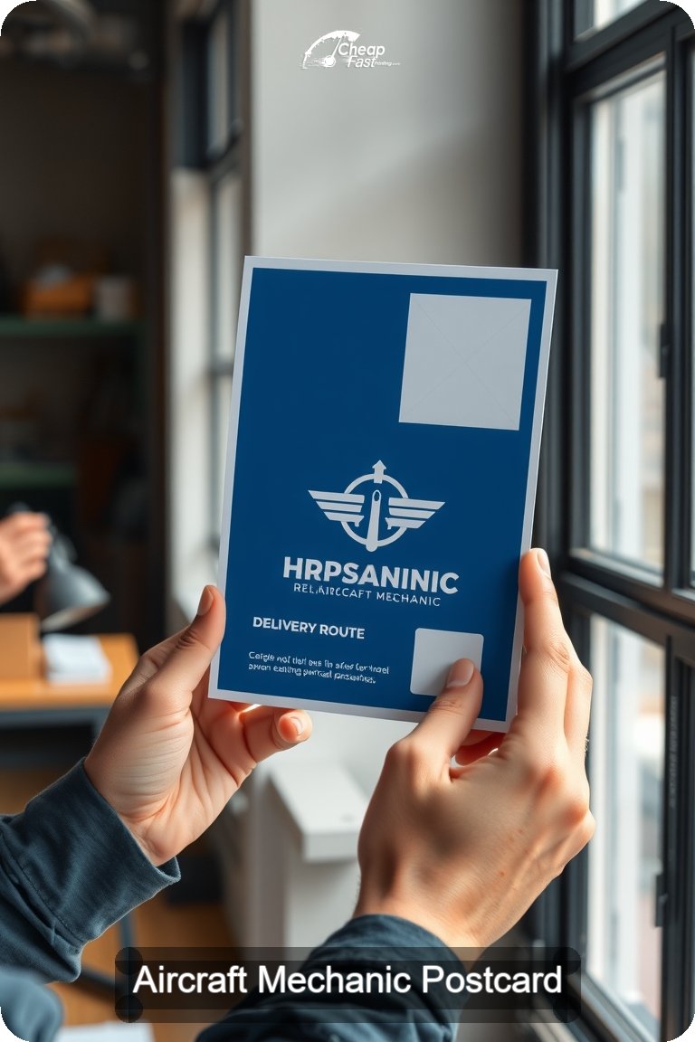 Aircraft Mechanic Postcard Sample 07 · 4.5" x 11" design sample