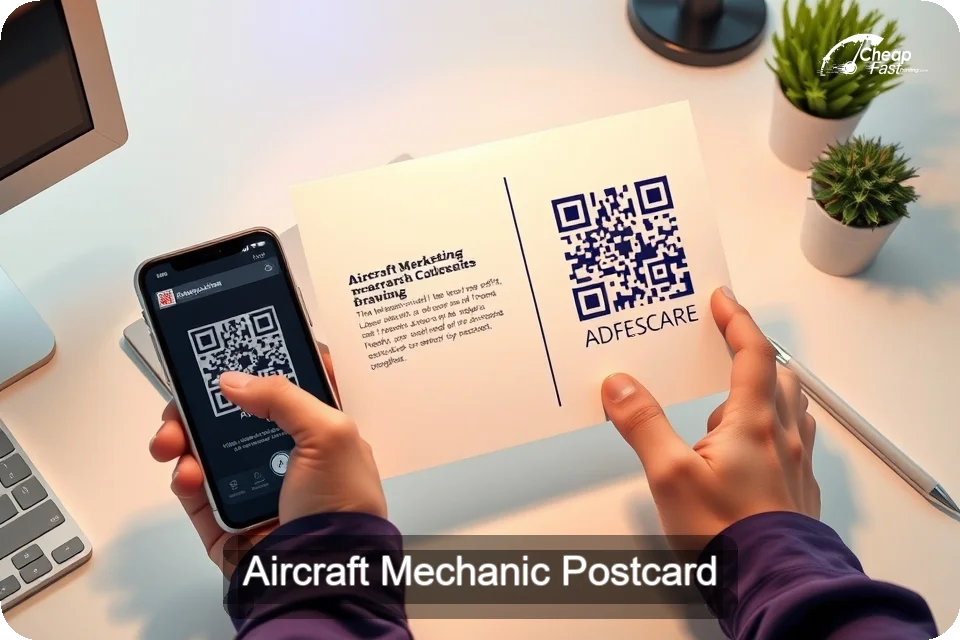 Aircraft Mechanic Postcard Sample 10 · 6" x 9" design sample