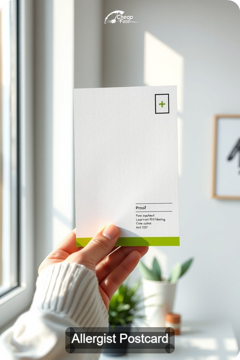 Allergist Postcard Sample 01 · 4.5" x 11" design sample