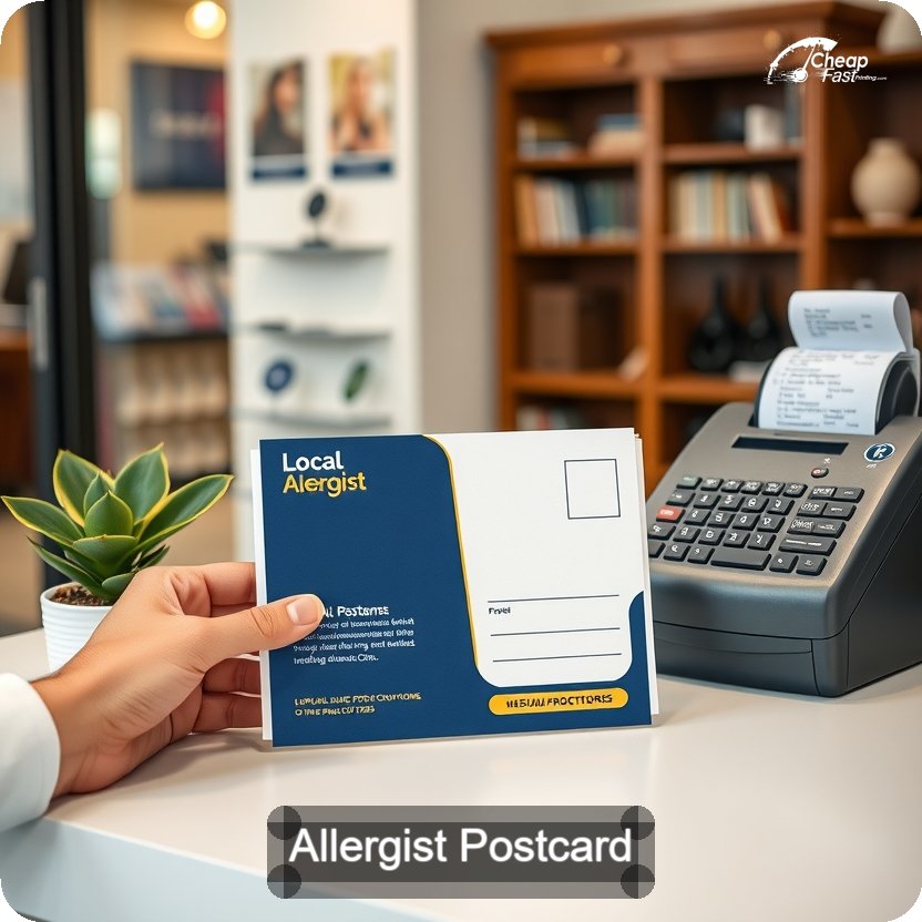 Allergist Postcard Sample 06 · 5" x 5" design sample