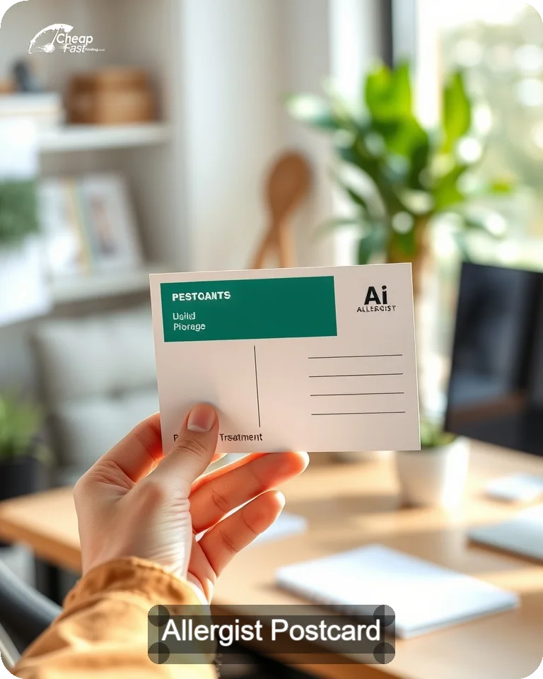 Allergist Postcard Sample 07 · 4.25" x 5.5" design sample