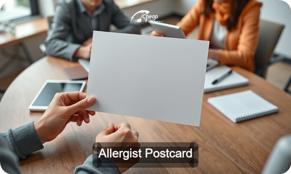 Allergist Postcard Sample 08 · 4" x 9" design sample