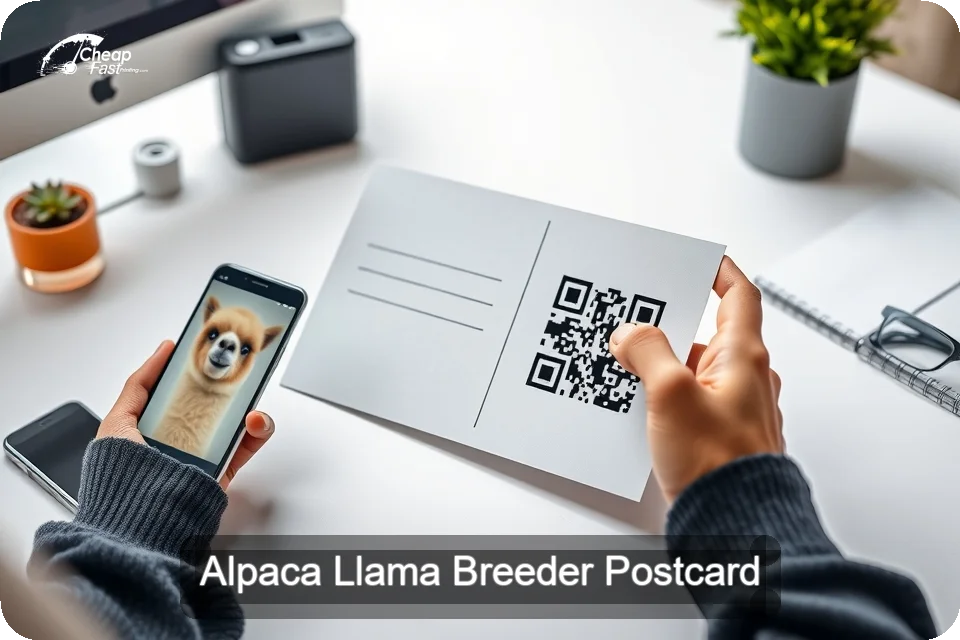 Alpaca Llama Breeder Postcard Sample 02 · 6" x 9" design sample