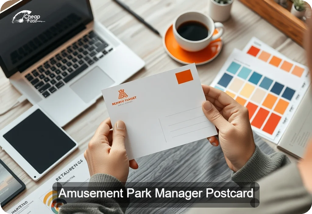 Amusement Park Manager Postcard Sample 04 · 4" x 6" design sample