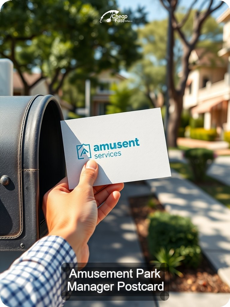 Amusement Park Manager Postcard Sample 05 · 5" x 7" design sample