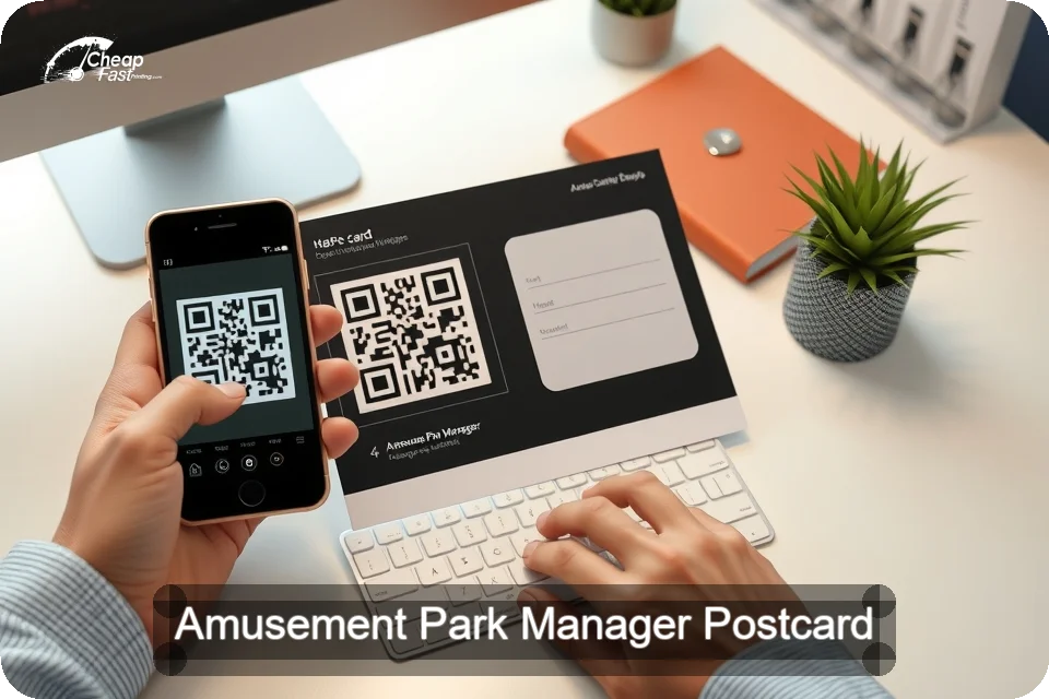 Amusement Park Manager Postcard Sample 06 · 6" x 9" design sample