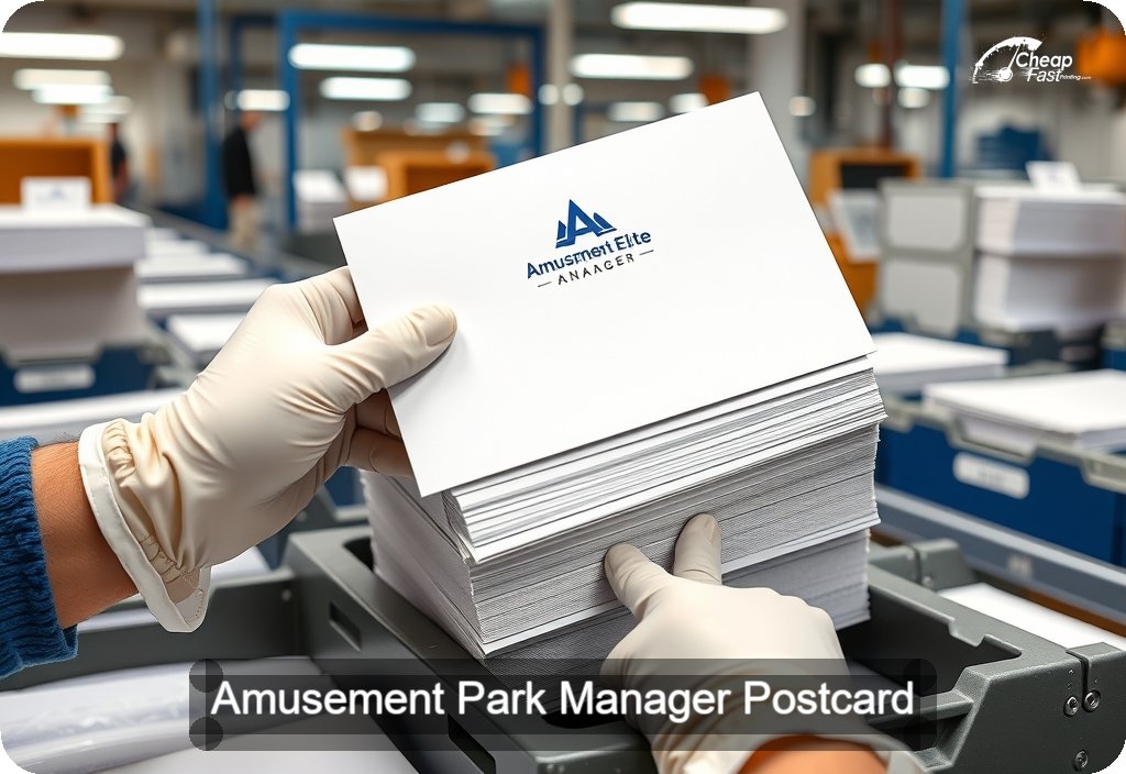 Amusement Park Manager Postcard Sample 07 · 6" x 11" design sample