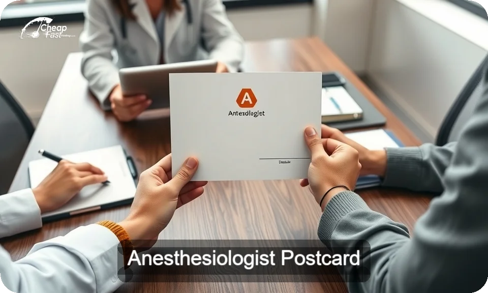 Anesthesiologist Postcard Sample 06 · 4" x 9" design sample