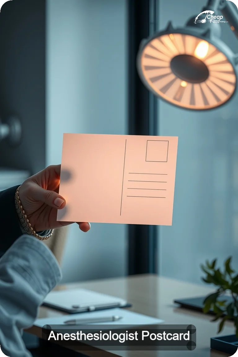 Anesthesiologist Postcard Sample 09 · 4.5" x 11" design sample