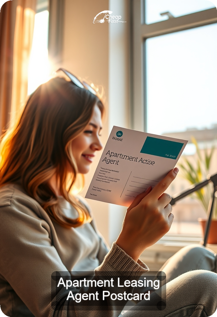 Apartment Leasing Agent Postcard Sample 08 · 4.5" x 6.5" design sample