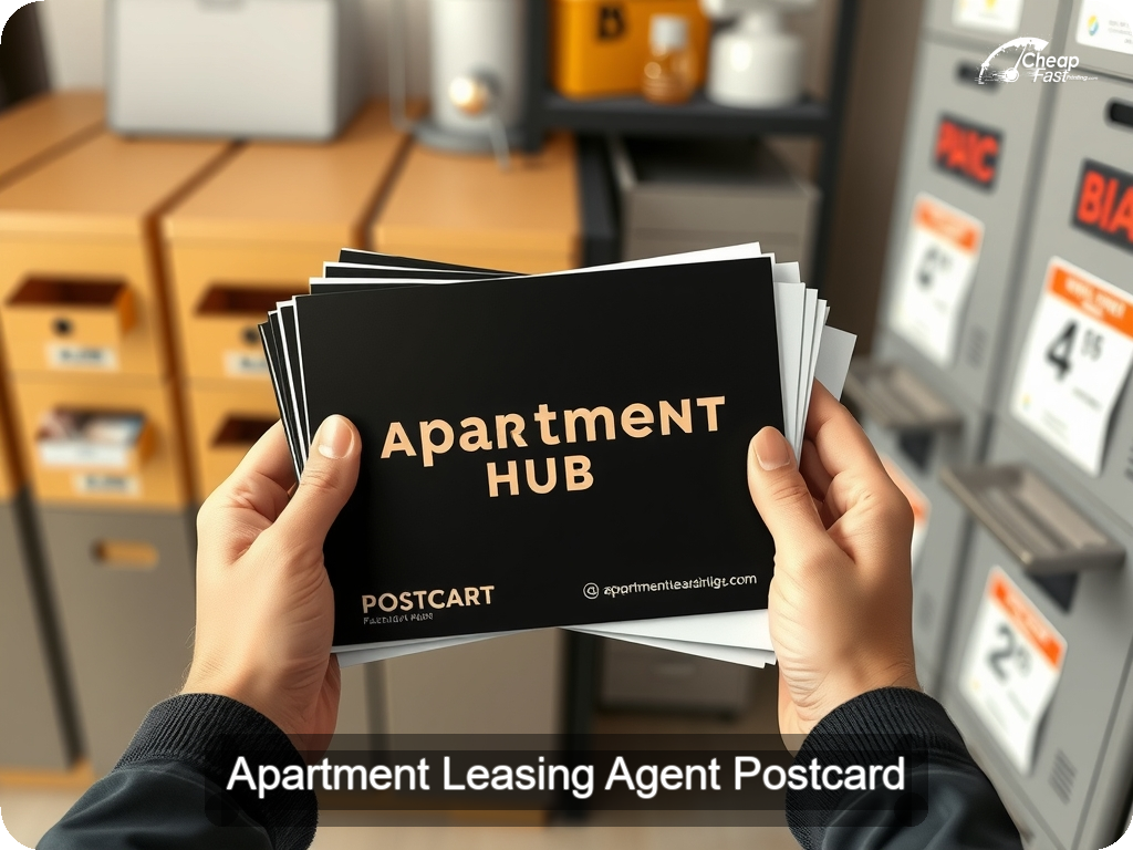 Apartment Leasing Agent Postcard Sample 09 · 6.5" x 9" design sample