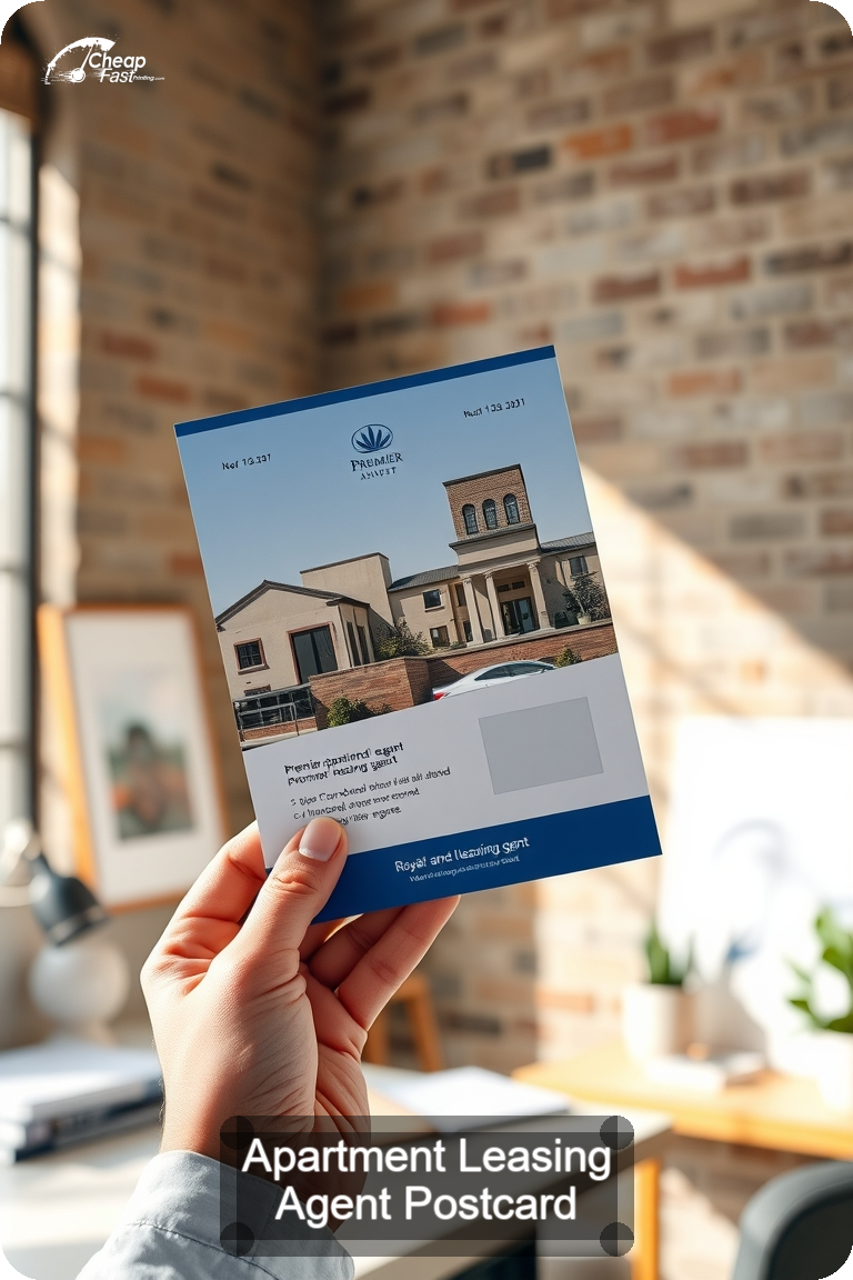 Apartment Leasing Agent Postcard Sample 10 · 4.5" x 11" design sample