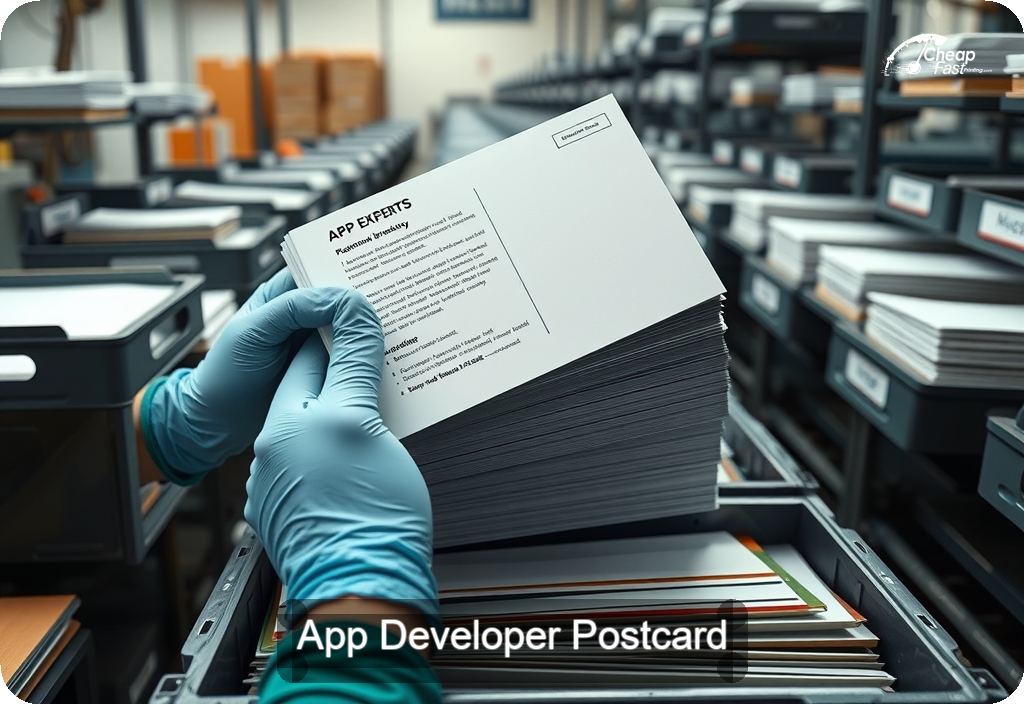 App Developer Postcard Sample 02 · 6" x 11" design sample