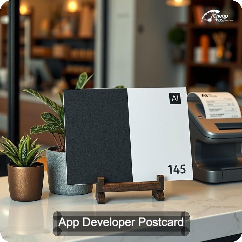 App Developer Postcard Sample 03 · 5" x 5" design sample