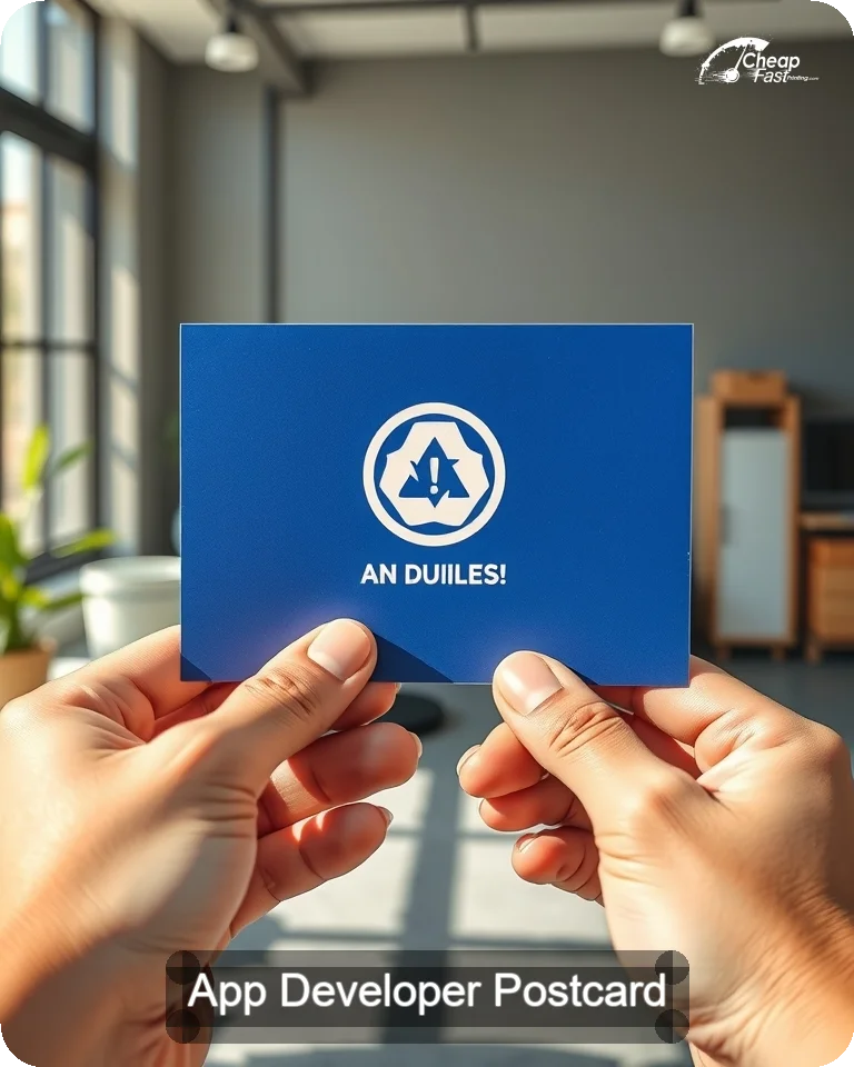 App Developer Postcard Sample 04 · 4.25" x 5.5" design sample