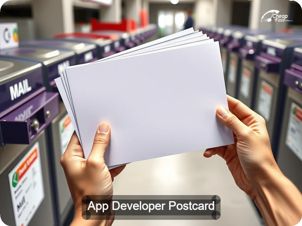 App Developer Postcard Sample 07 · 6.5" x 9" design sample