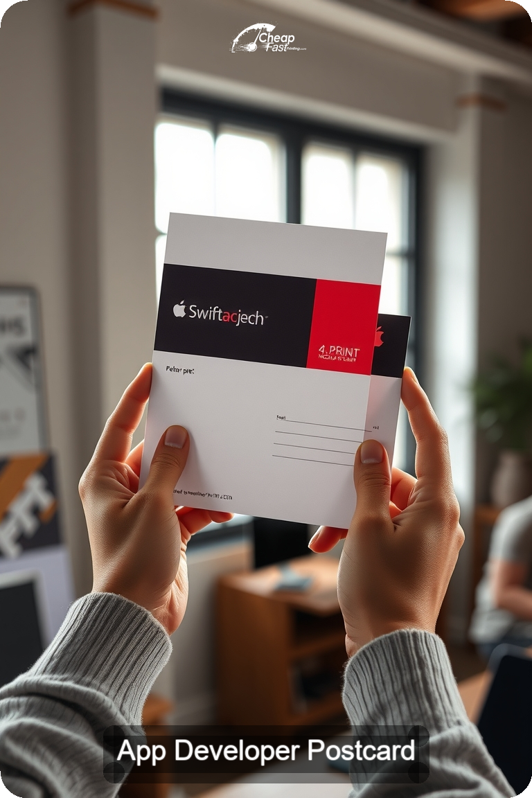 App Developer Postcard Sample 08 · 4.5" x 11" design sample