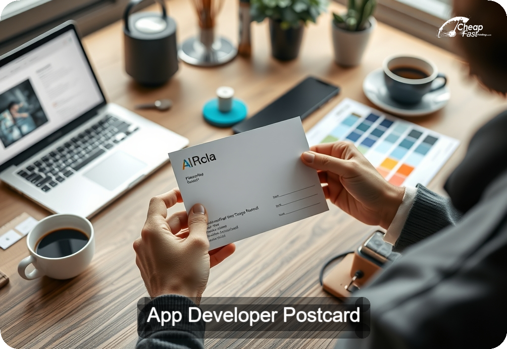 App Developer Postcard Sample 09 · 4" x 6" design sample