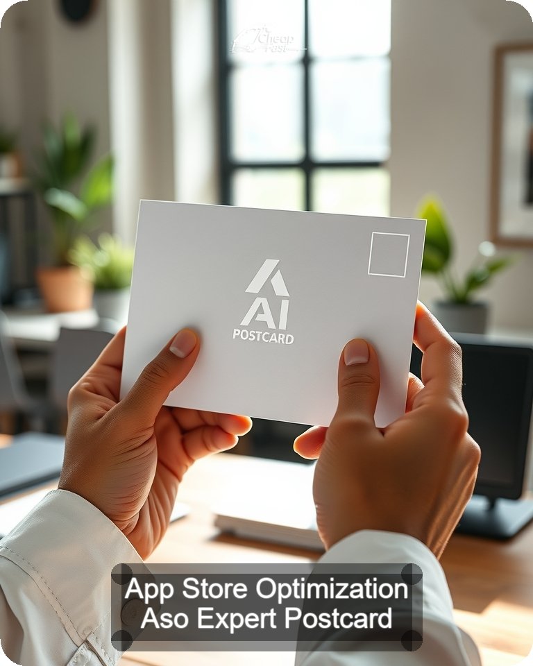 App Store Optimization Aso Expert Postcard Sample 02 · 4.25" x 5.5" design sample