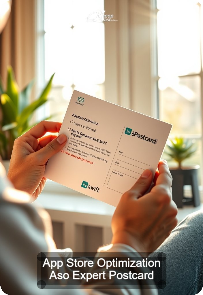 App Store Optimization Aso Expert Postcard Sample 04 · 4.5" x 6.5" design sample