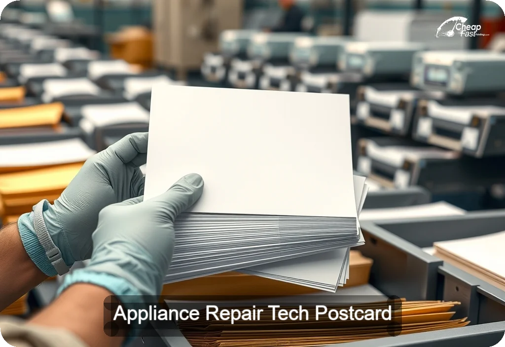 Appliance Repair Tech Postcard Sample 01 · 6" x 11" design sample