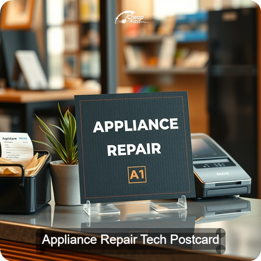 Appliance Repair Tech Postcard Sample 02 · 5" x 5" design sample