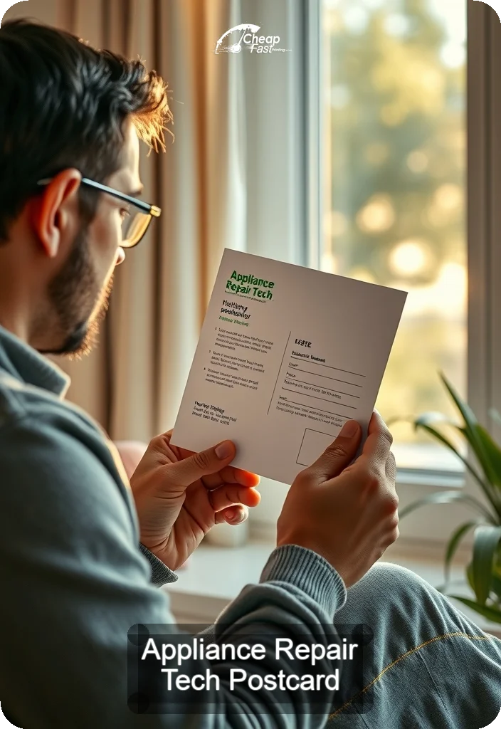 Appliance Repair Tech Postcard Sample 05 · 4.5" x 6.5" design sample