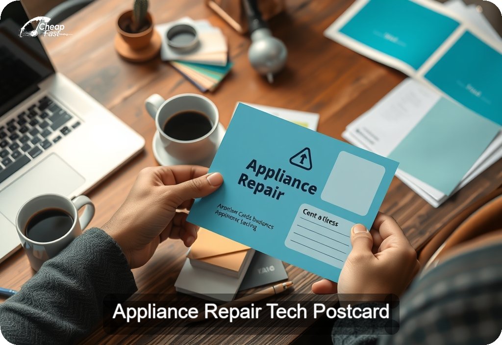Appliance Repair Tech Postcard Sample 08 · 4" x 6" design sample