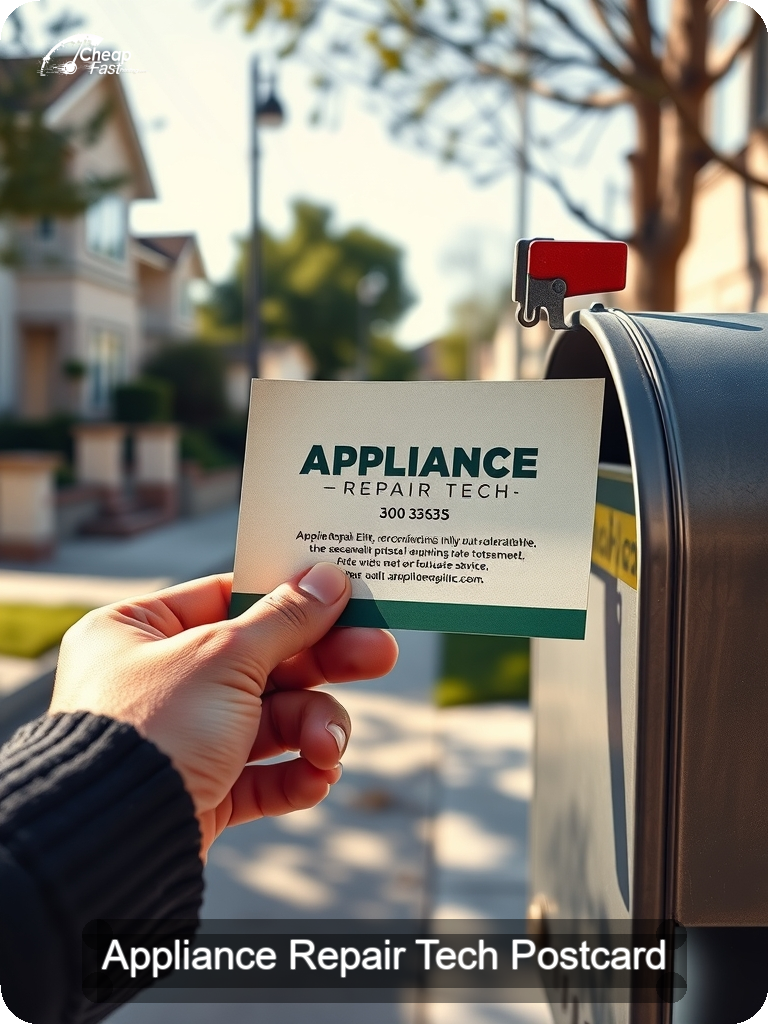 Appliance Repair Tech Postcard Sample 09 · 5" x 7" design sample