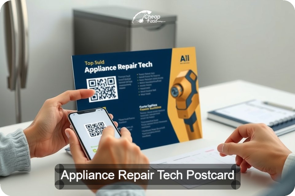 Appliance Repair Tech Postcard Sample 10 · 6" x 9" design sample