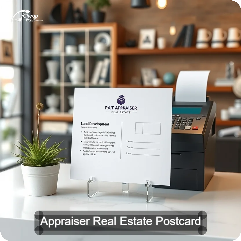 Appraiser Real Estate Postcard Sample 02 · 5" x 5" design sample