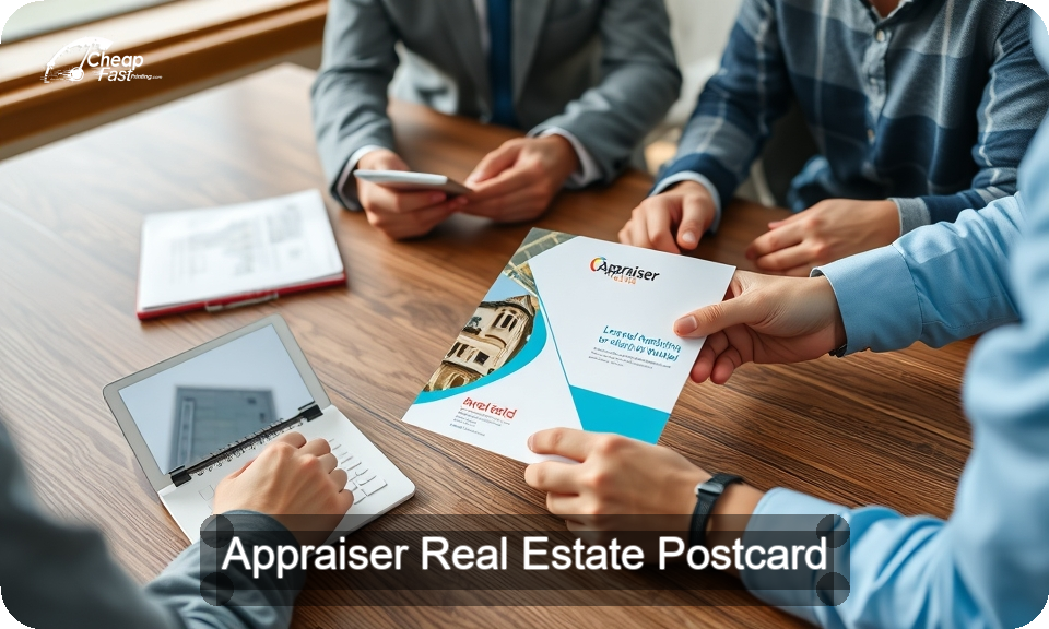 Appraiser Real Estate Postcard Sample 04 · 4" x 9" design sample