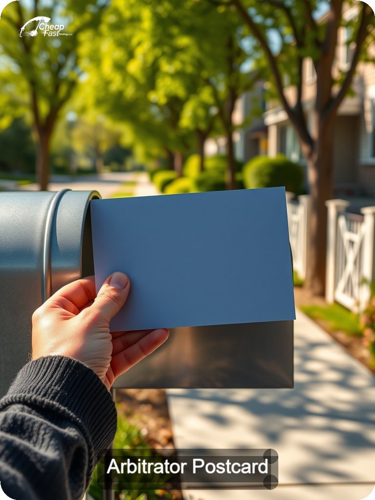 Arbitrator Postcard Sample 03 · 5" x 7" design sample