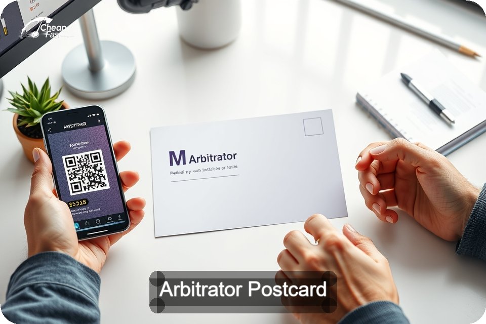 Arbitrator Postcard Sample 04 · 6" x 9" design sample