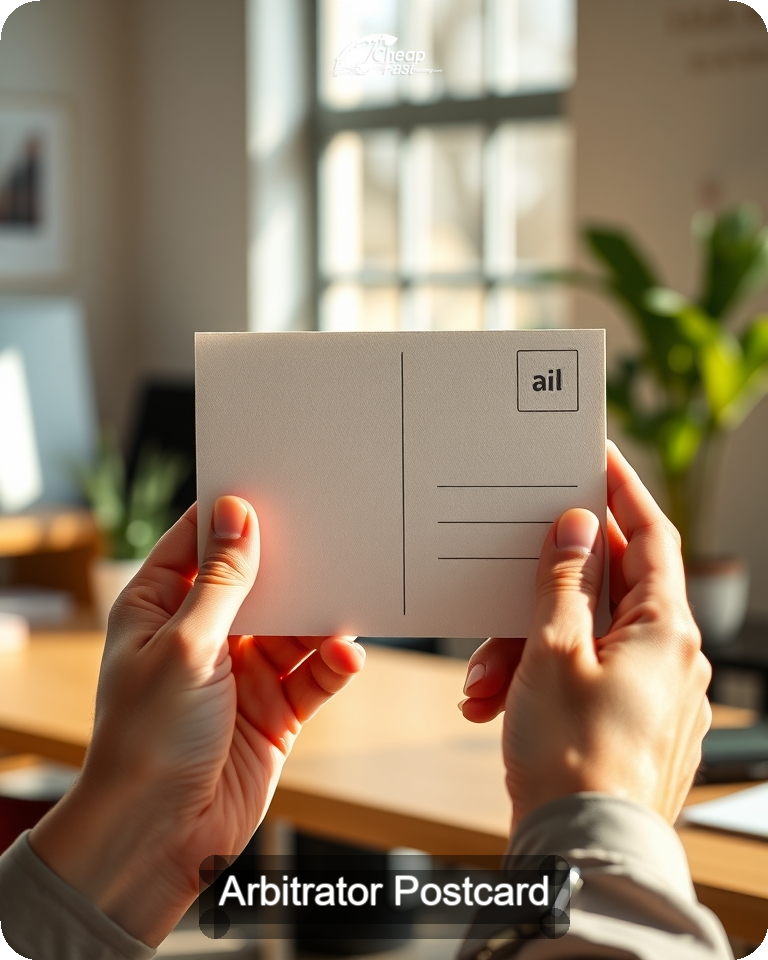 Arbitrator Postcard Sample 07 · 4.25" x 5.5" design sample