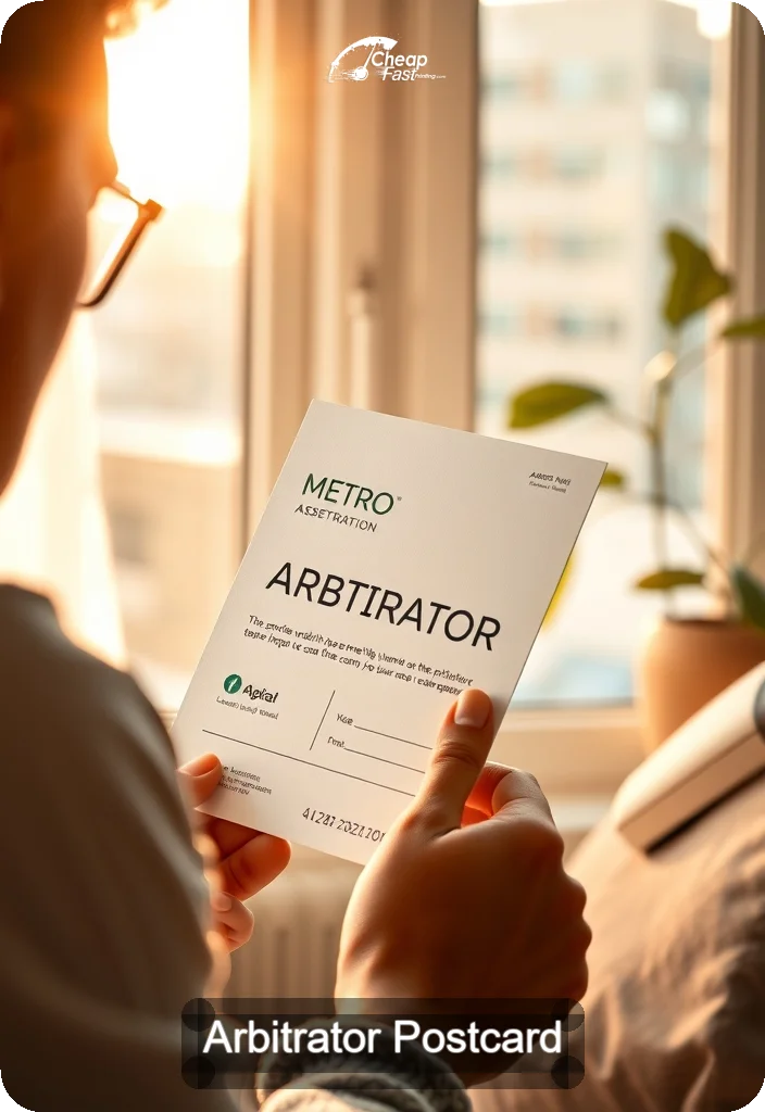 Arbitrator Postcard Sample 09 · 4.5" x 6.5" design sample