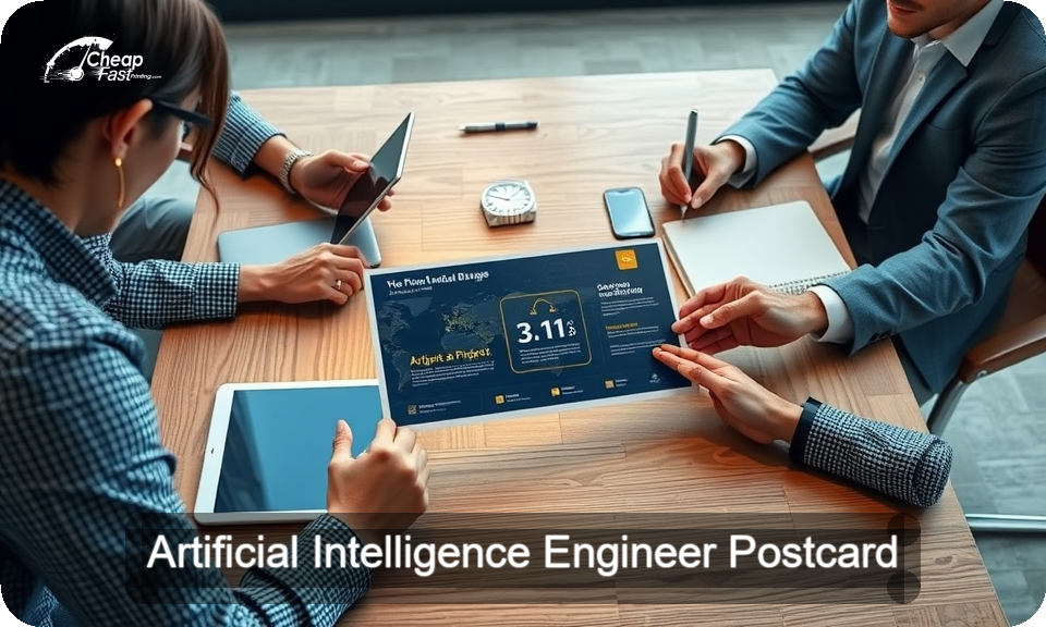 Artificial Intelligence Engineer Postcard Sample 01 · 4" x 9" design sample