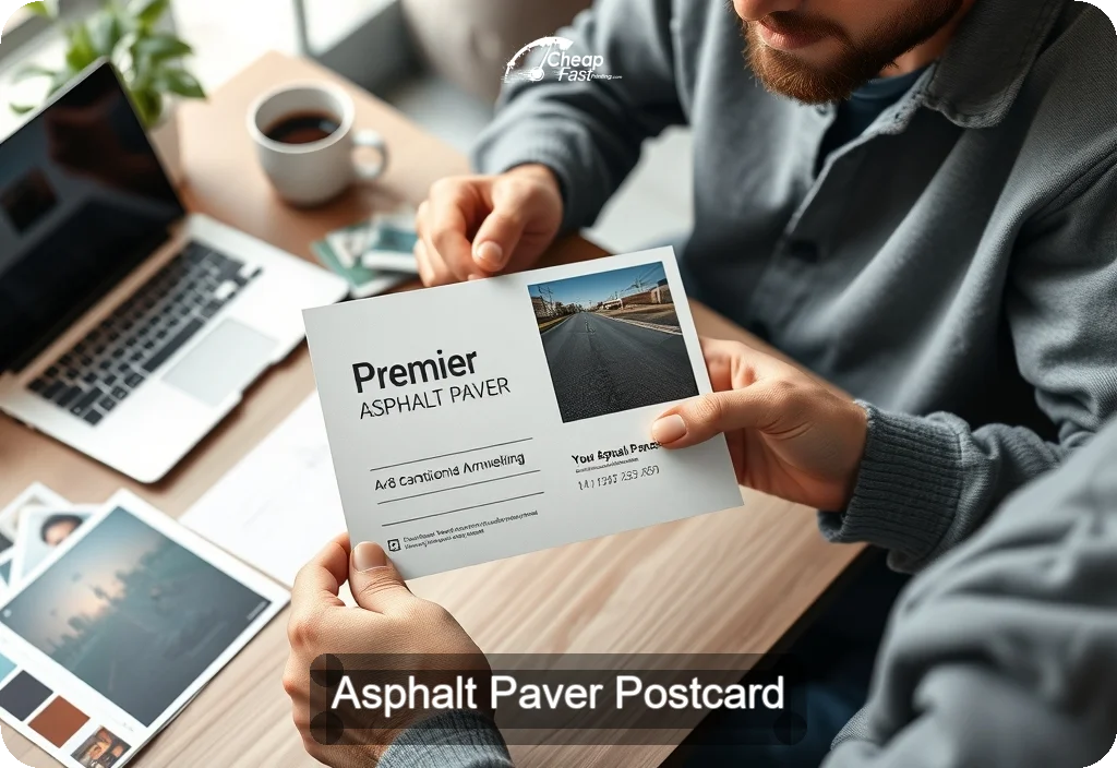 Asphalt Paver Postcard Sample 07 · 4" x 6" design sample