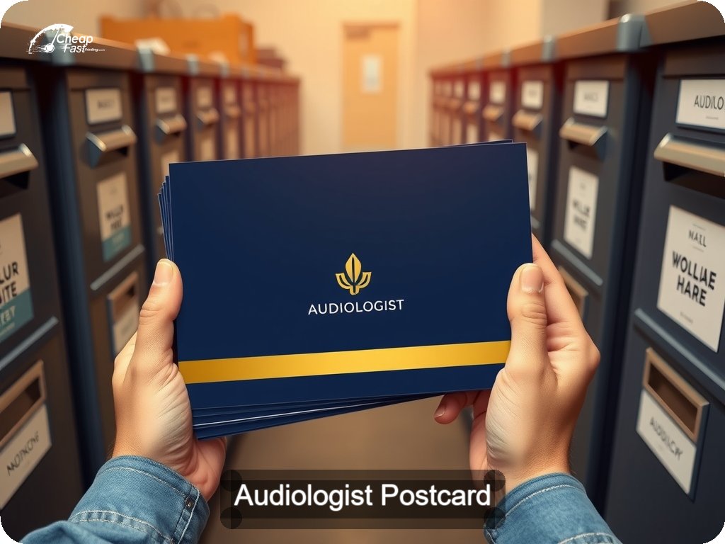 Audiologist Postcard Sample 01 · 6.5" x 9" design sample