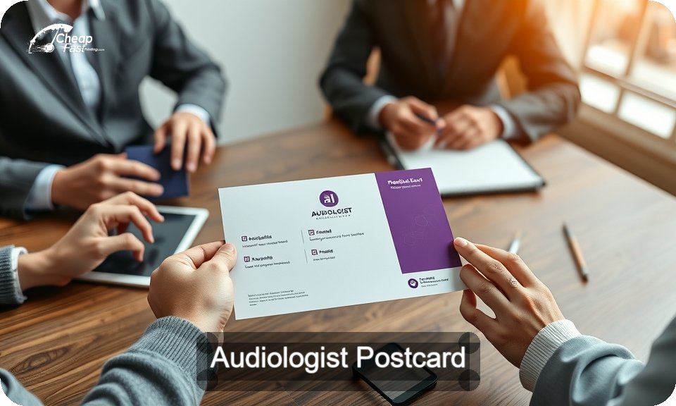 Audiologist Postcard Sample 09 · 4" x 9" design sample
