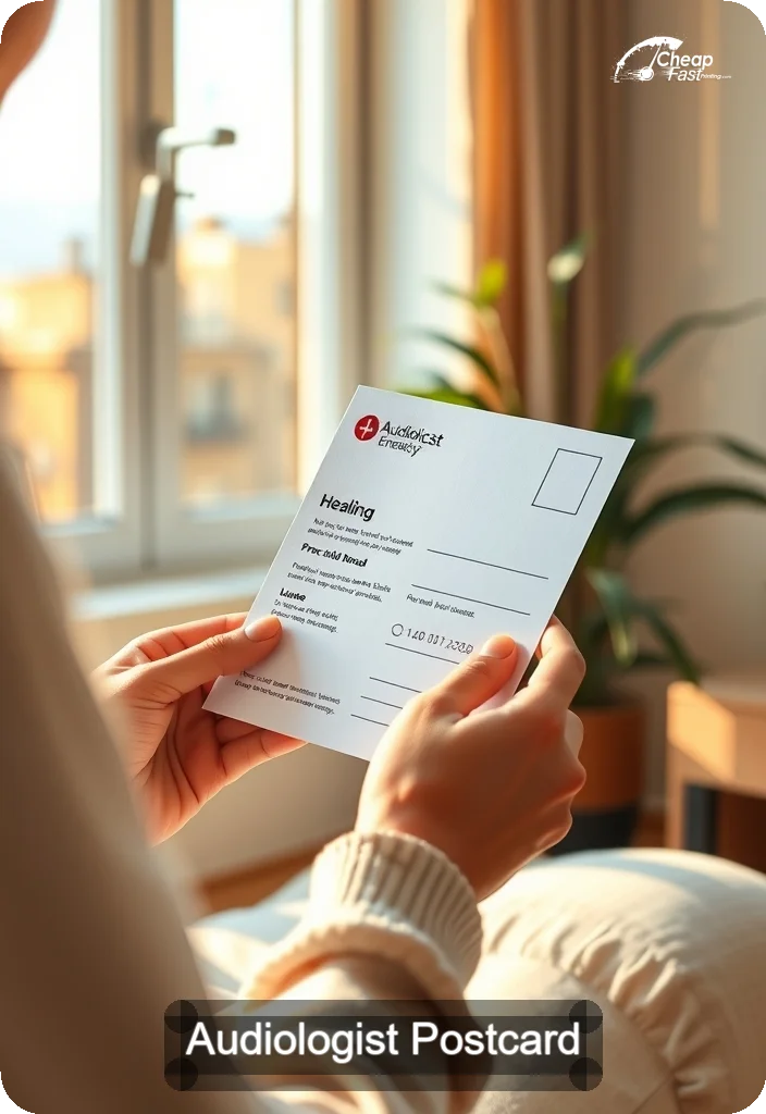 Audiologist Postcard Sample 10 · 4.5" x 6.5" design sample