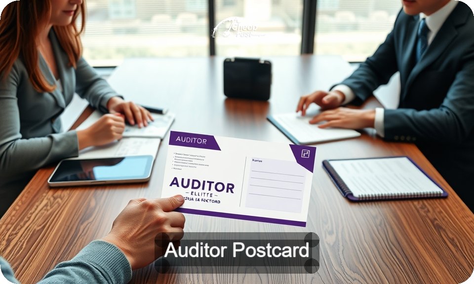 Auditor Postcard Sample 04 · 4" x 9" design sample