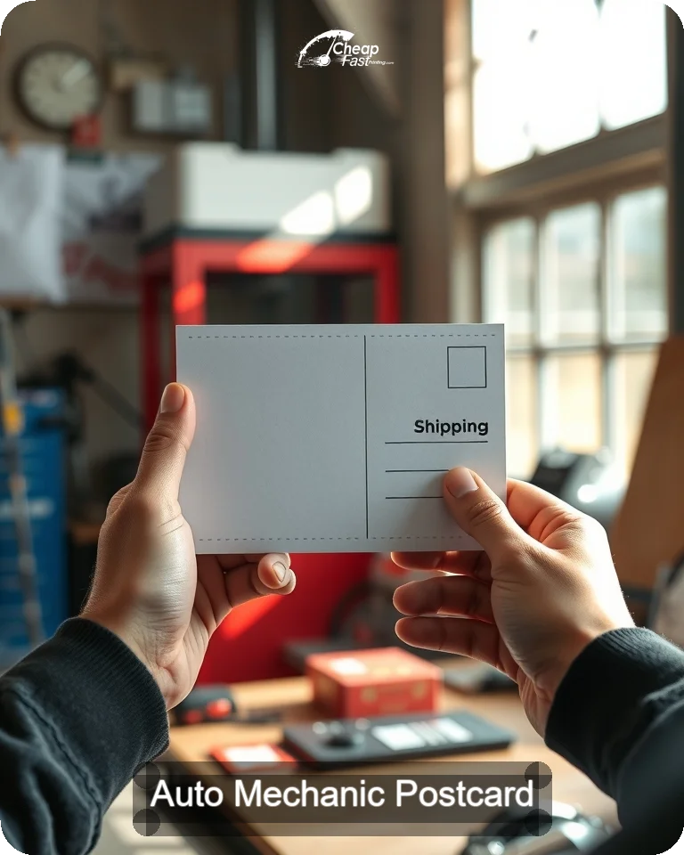 Auto Mechanic Postcard Sample 01 · 4.25" x 5.5" design sample