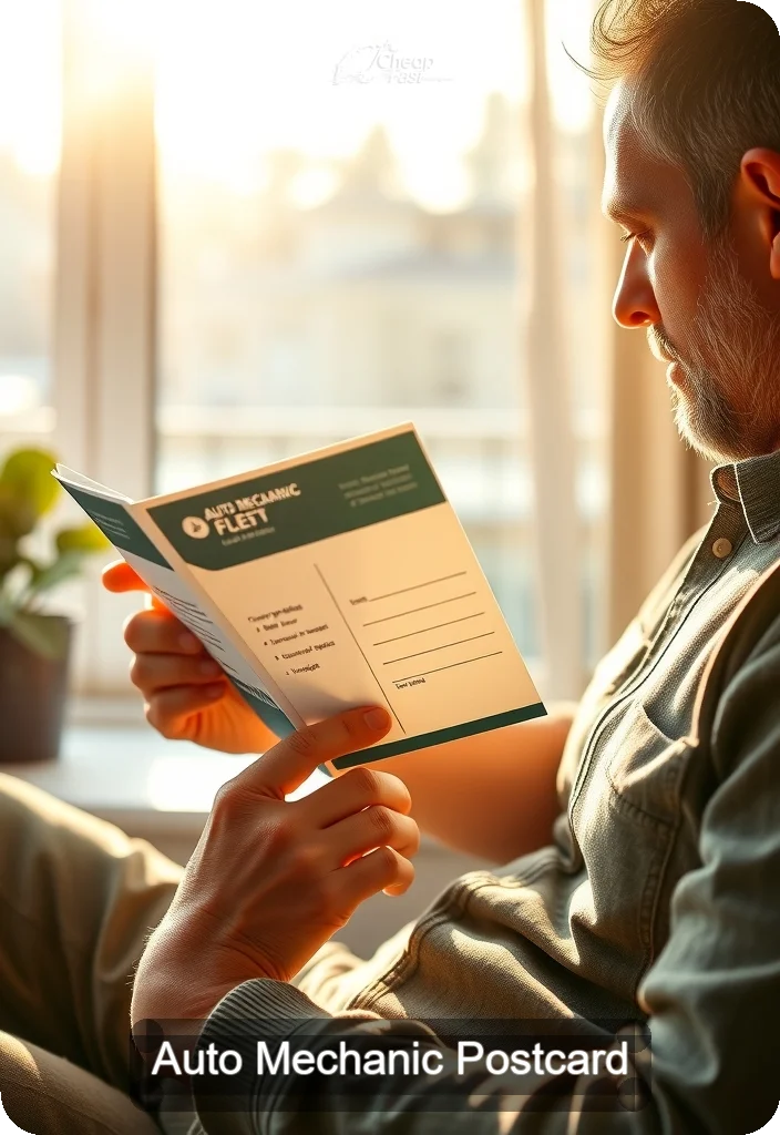 Auto Mechanic Postcard Sample 03 · 4.5" x 6.5" design sample