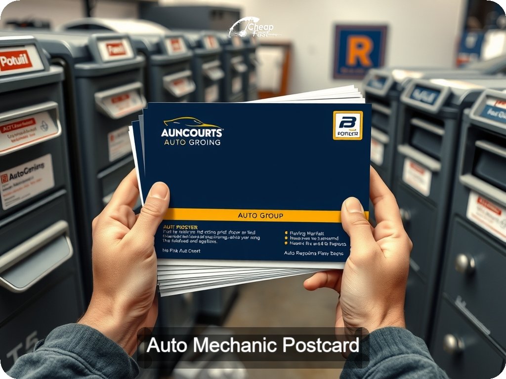 Auto Mechanic Postcard Sample 04 · 6.5" x 9" design sample