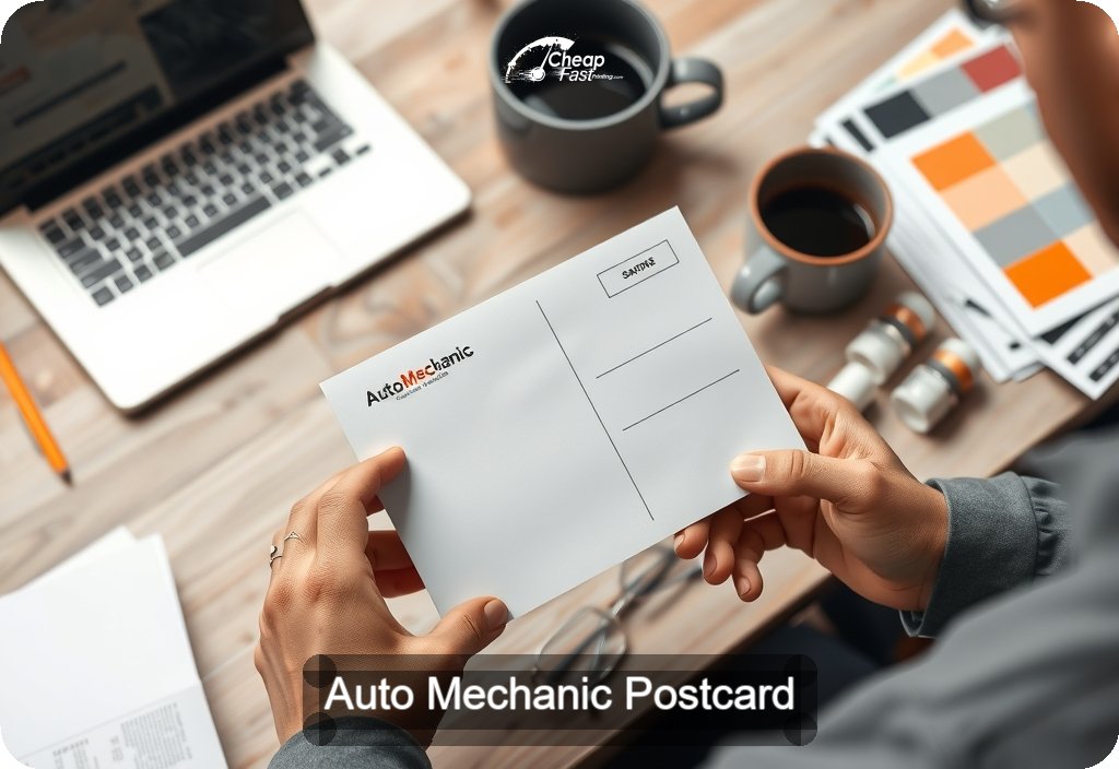 Auto Mechanic Postcard Sample 06 · 4" x 6" design sample